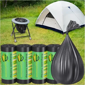 120 Portable Camping Toilet Bags, 8 Gallon Emergency Camp Potty Poop Bags for Adults, Thickened Trash Waste Bags for 5 Gallon Bucket Toilet Seat Camping Trash Can Outdoor