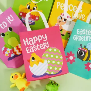 12Pcs Easter Non Woven Tote Bags
