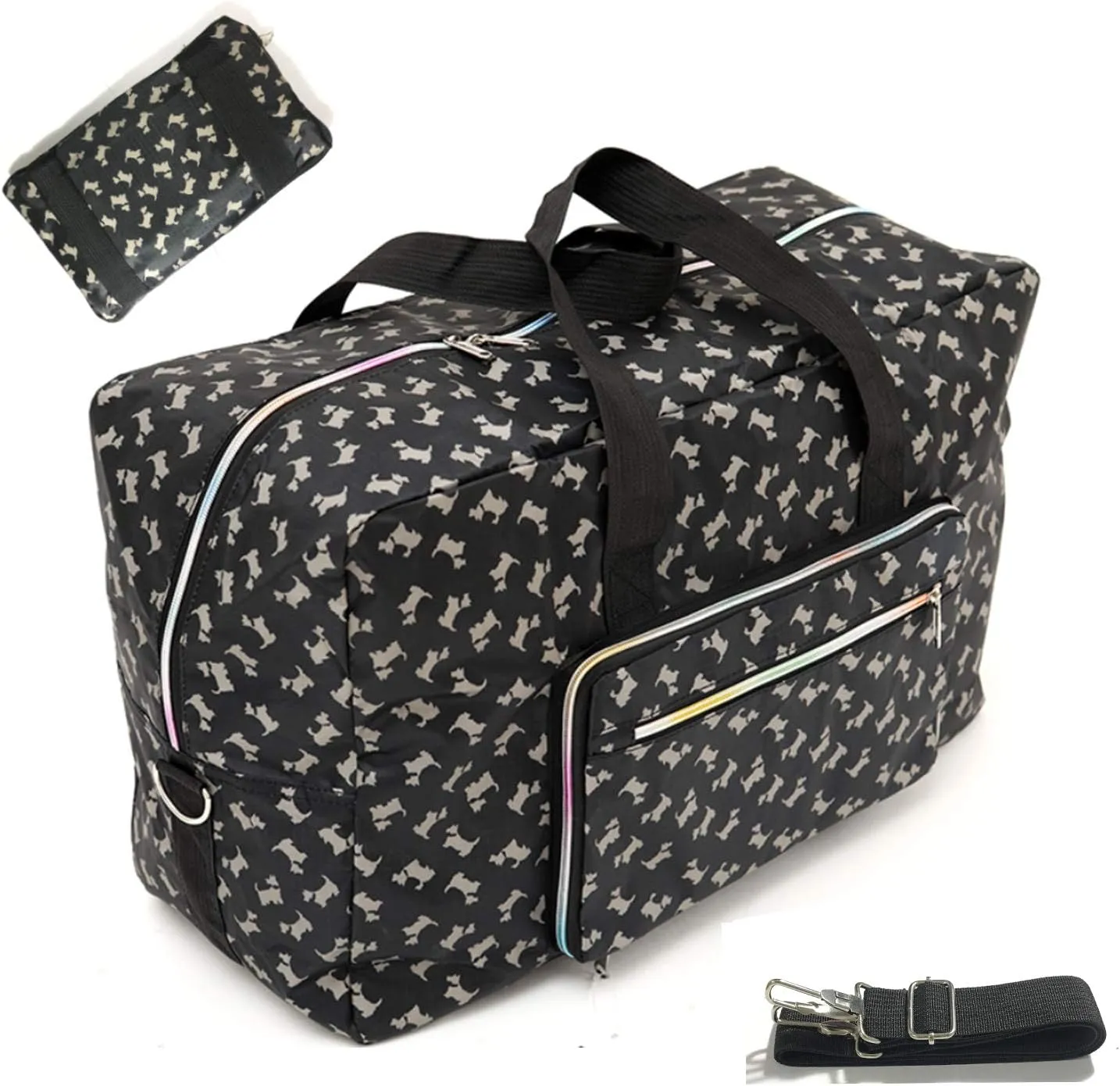 22" Foldable Large Travel Duffel Duffle Bag Sports Gym Tote Bag For Women Overnight Carryon Weekend Bag Shoulder Bag Water Resistant