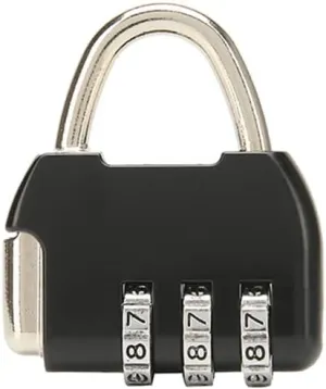 3 Digit Combinations Padlock Safe Cipher Lock Small Combination Lock Resettable Number Lock Small Colorful Code Locks for Suitcases Luggage Briefcases Computer Bags Drawers Cabinets - Black