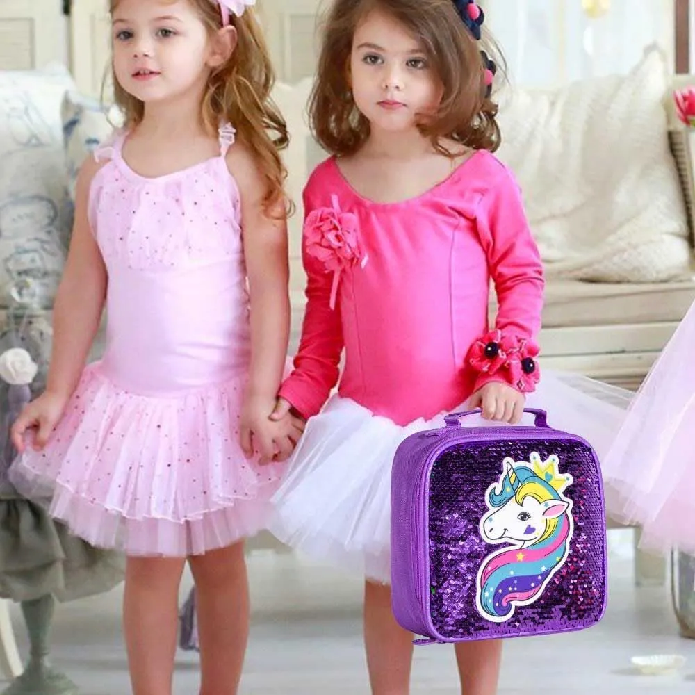 AGSDON 3PCS Backpacks for Kids, 16" Little Kid Preschool School Bookbag and Lunch Box - Unicorn/Mermaid/Flamingo/Dinosaur