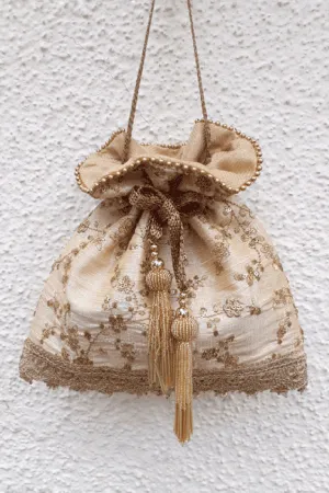 Alia Silk Embroidered Potli Bag