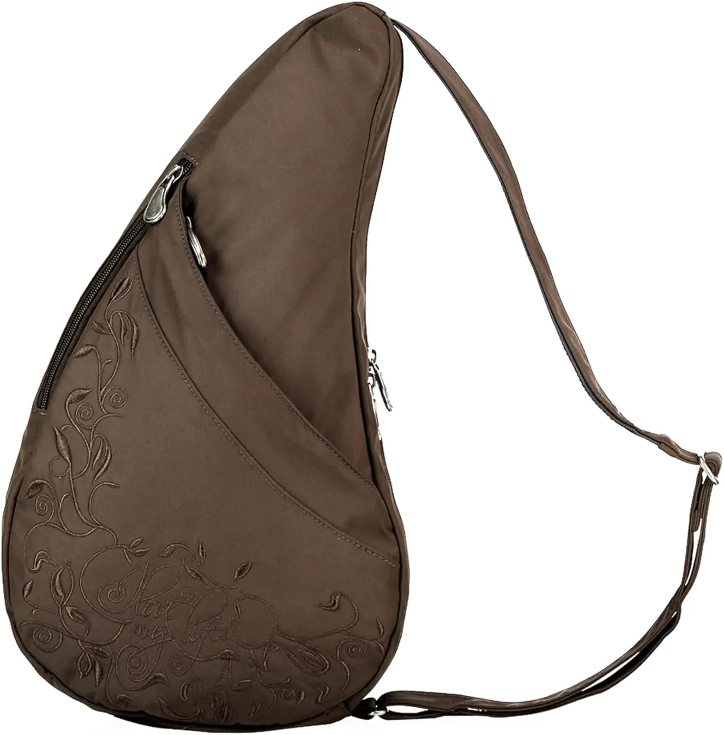 AmeriBag 17" Microfiber Love My Life Crossbody Sling Healthy Back Bag