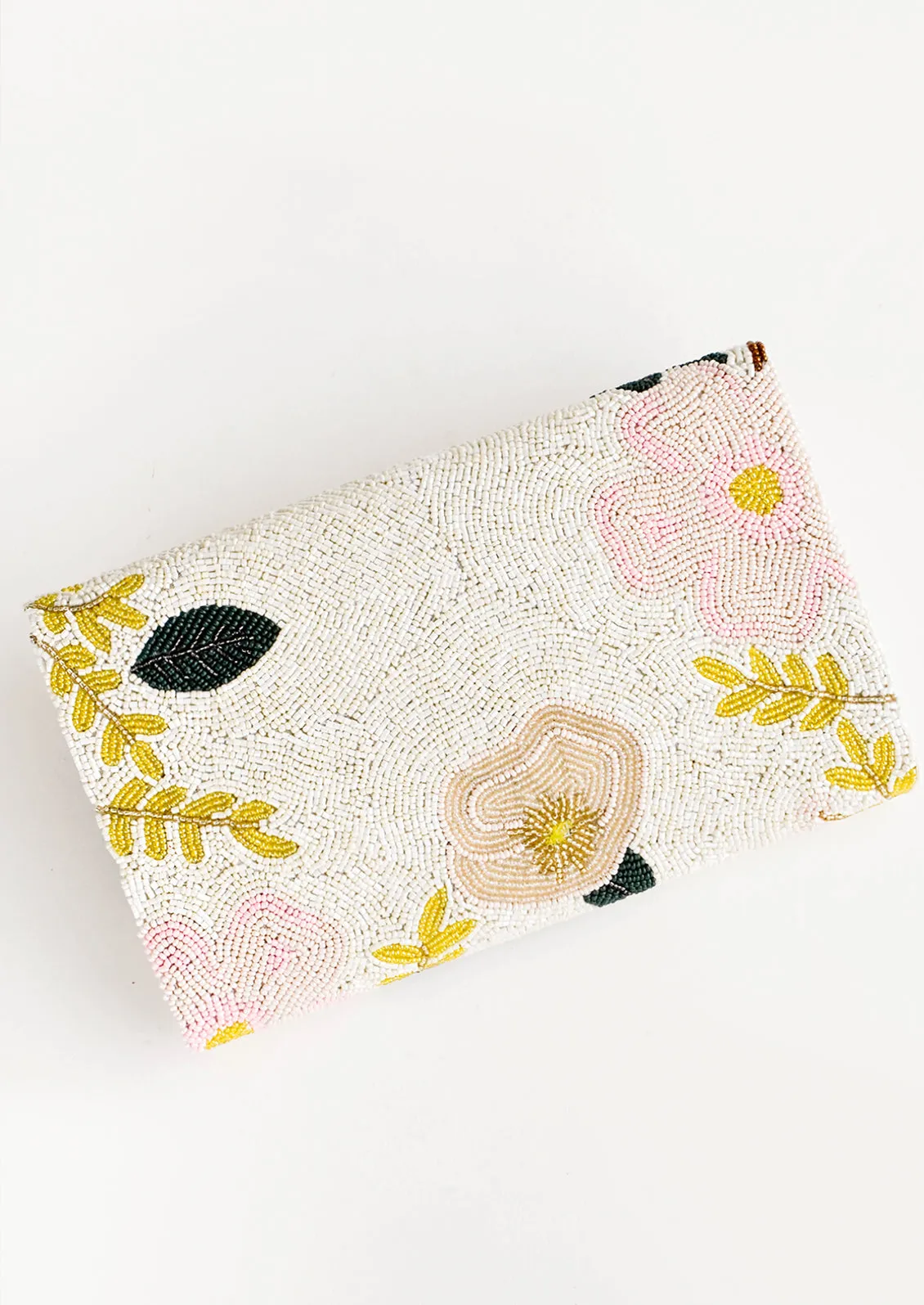Aviary Floral Beaded Clutch