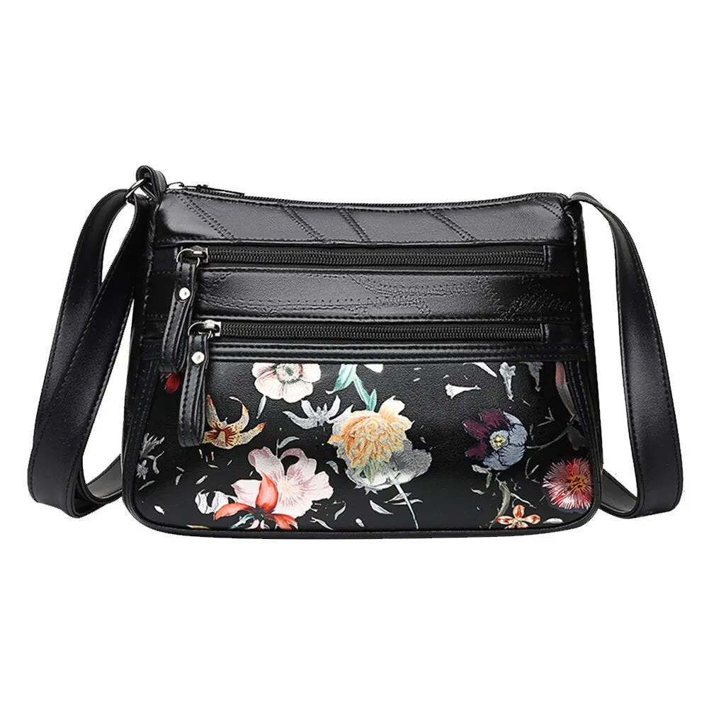 Back to College Elegant Women Soft PU Leather Crossbody Bag 2021 Large Capacity Tote Bags Multi Pocket Shoulder Bag Female Retro PU Handbag