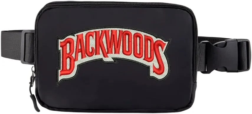 Backwoods Mini Belt Bag with Adjustable Strap Small Waist Pouch for Workout Running Traveling Hiking (Black)