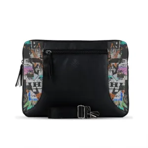 Black Mixed Laptop Sleeve Wall Fall