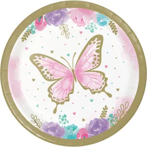 Bulk Shimmering Butterfly Paper Dessert Plates (96 per Case)