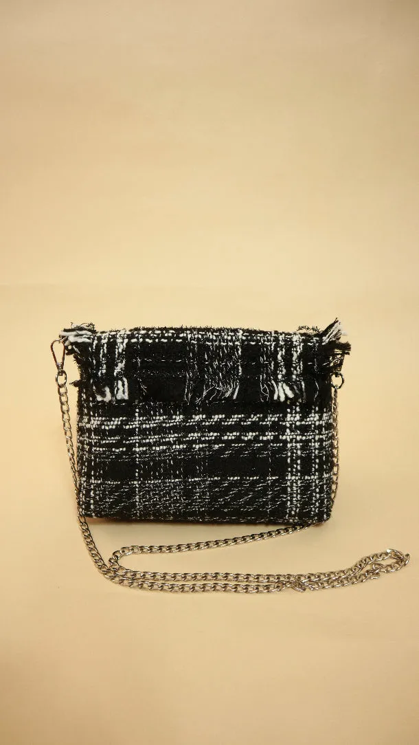 Charlotte Bag- Black and White Tweed