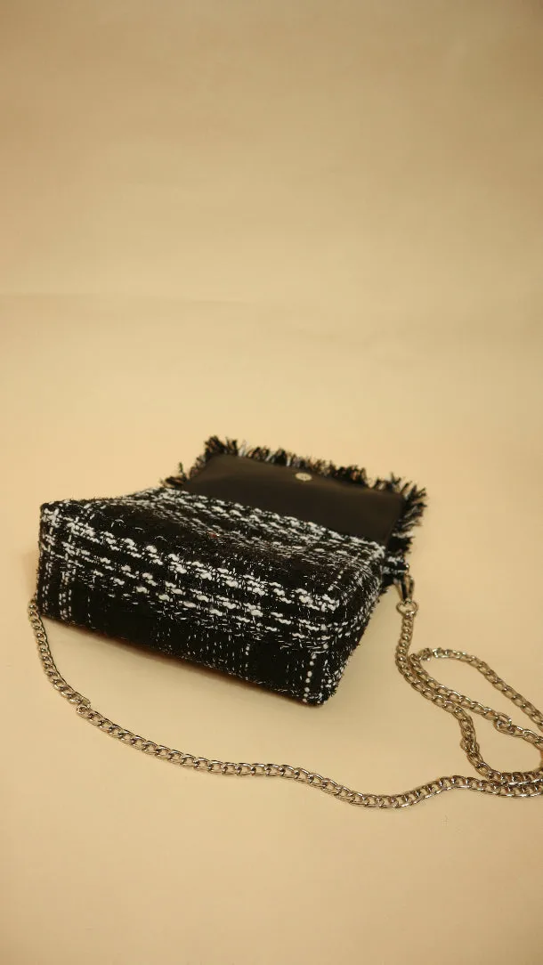 Charlotte Bag- Black and White Tweed