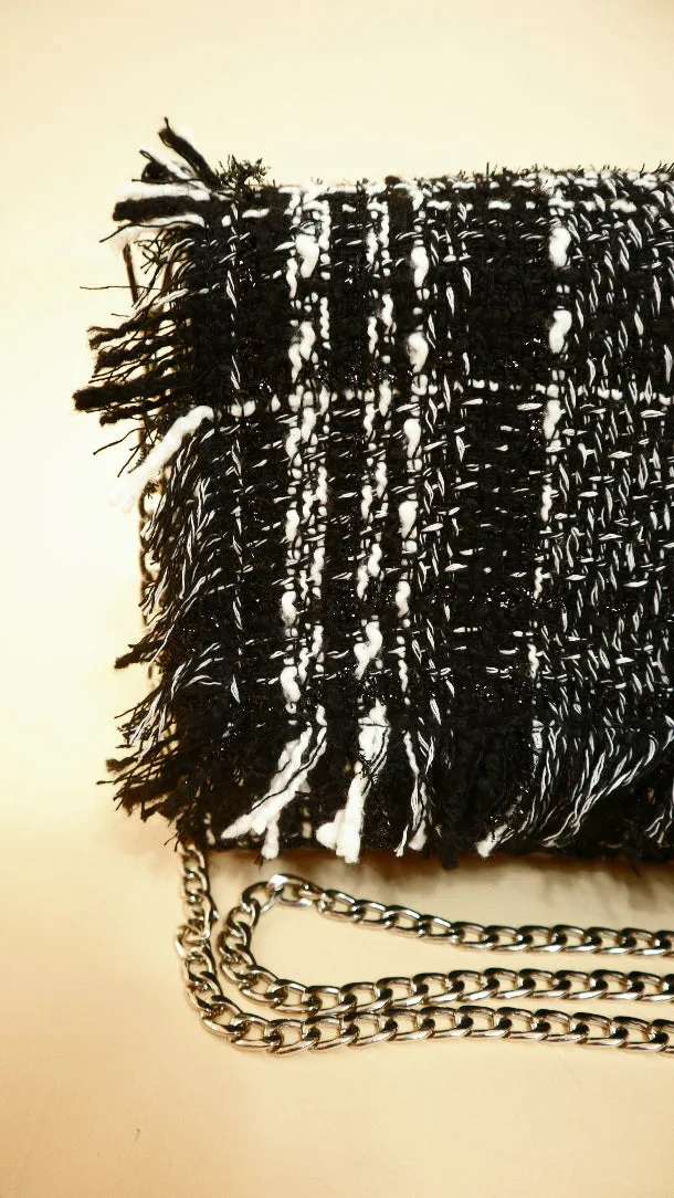 Charlotte Bag- Black and White Tweed