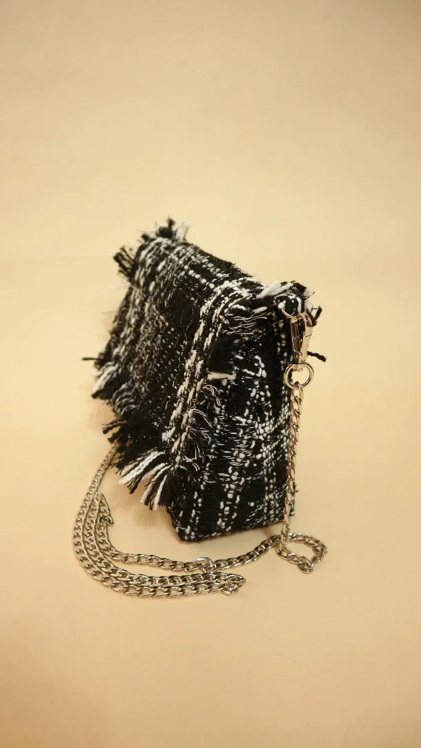 Charlotte Bag- Black and White Tweed