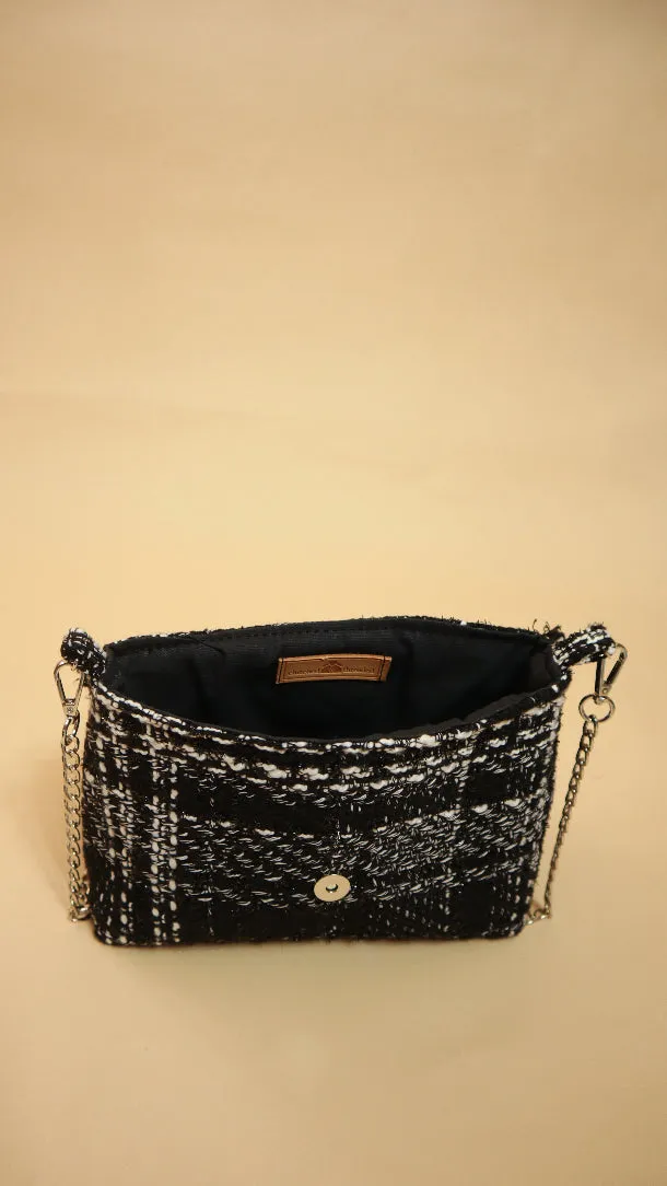 Charlotte Bag- Black and White Tweed