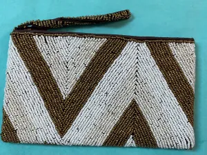 Chevron Beaded Clutch by Coco Rose