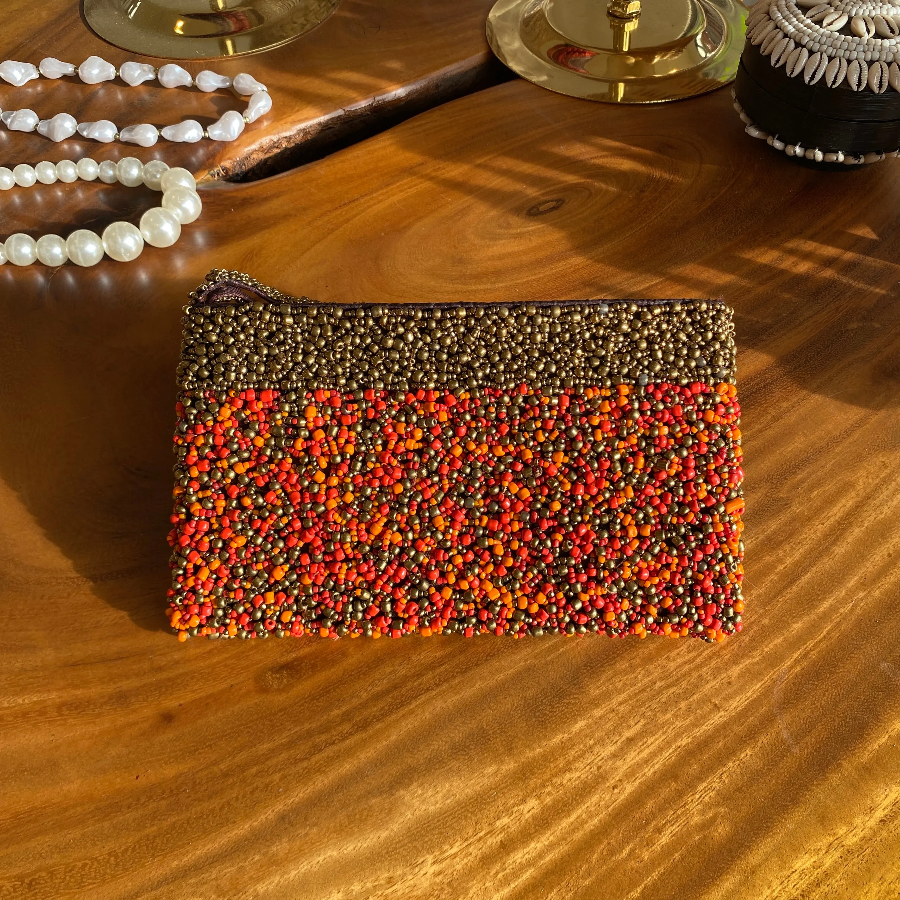 Colorful Beaded Clutch | Large