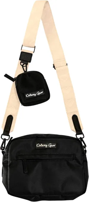 Cream Dog Walking Bag  Cream Petite Amour Waterproof Crossbody with Treat Pouch & Hidden Poop Waste Dispenser  Adjustable Hands-Free Bag for Dog Moms, Training & Walks.