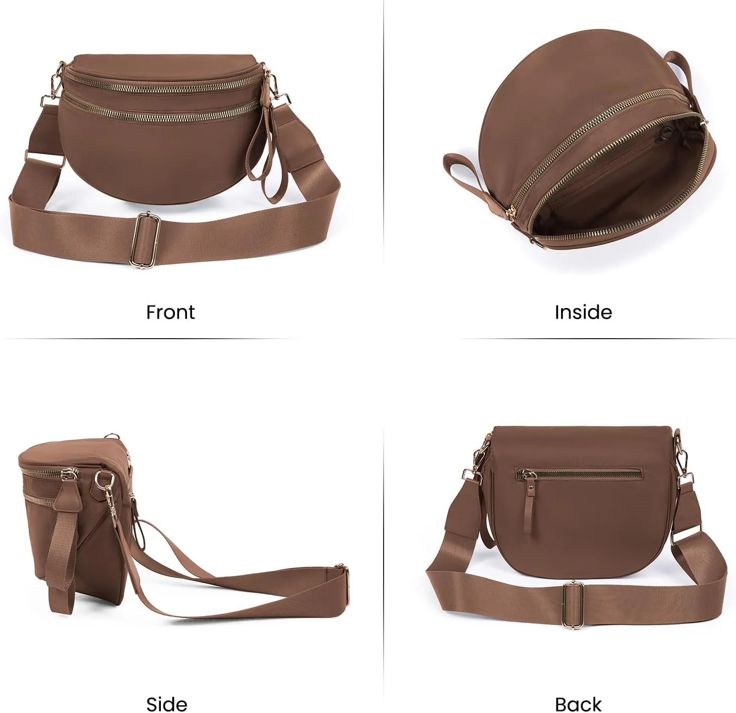 Crossbody Bags Bum Bag for Women Large Sling Bag Purse with Adjustable StrapCaramel