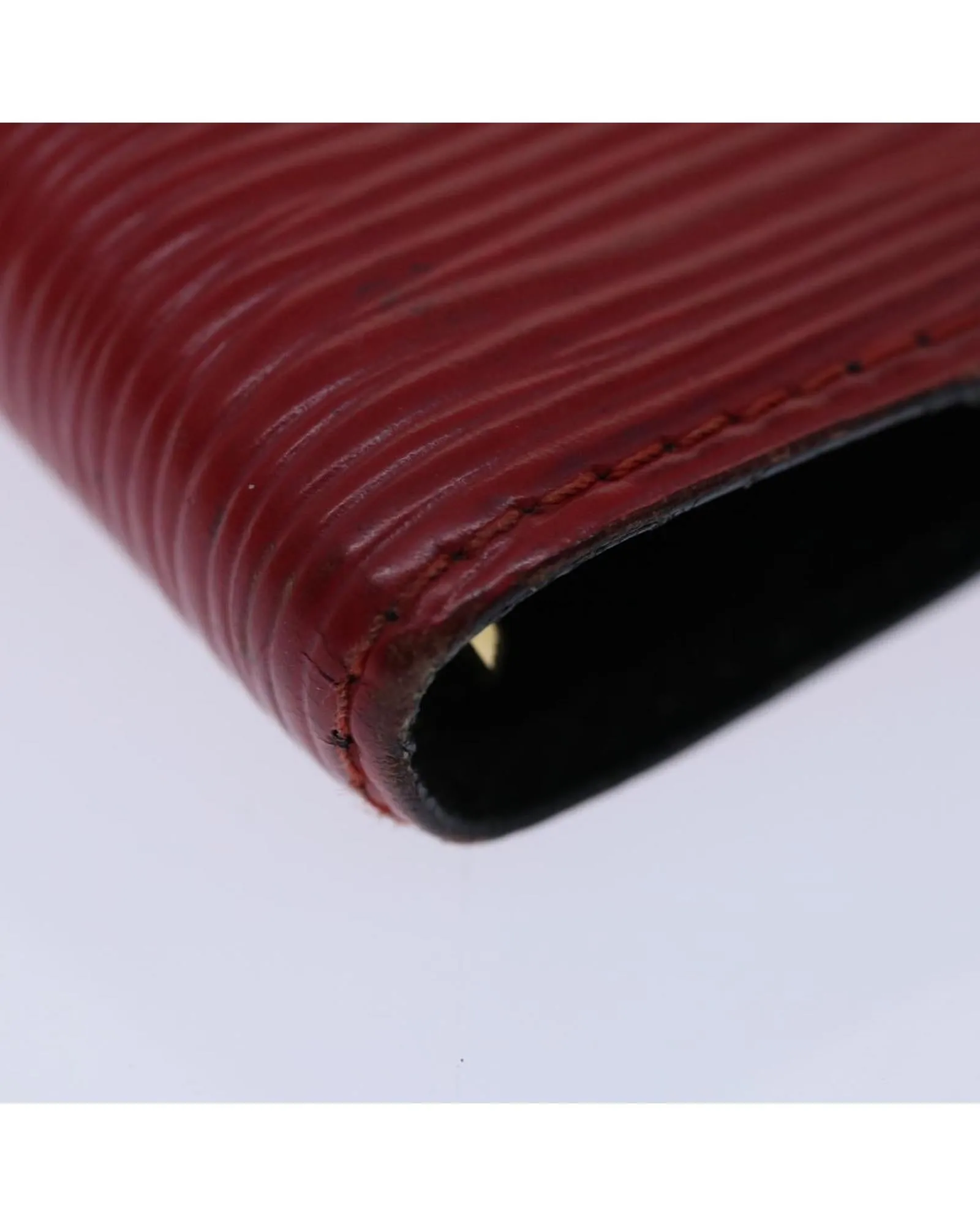 Epi Leather Day Planner Cover with Button Clasp - Red