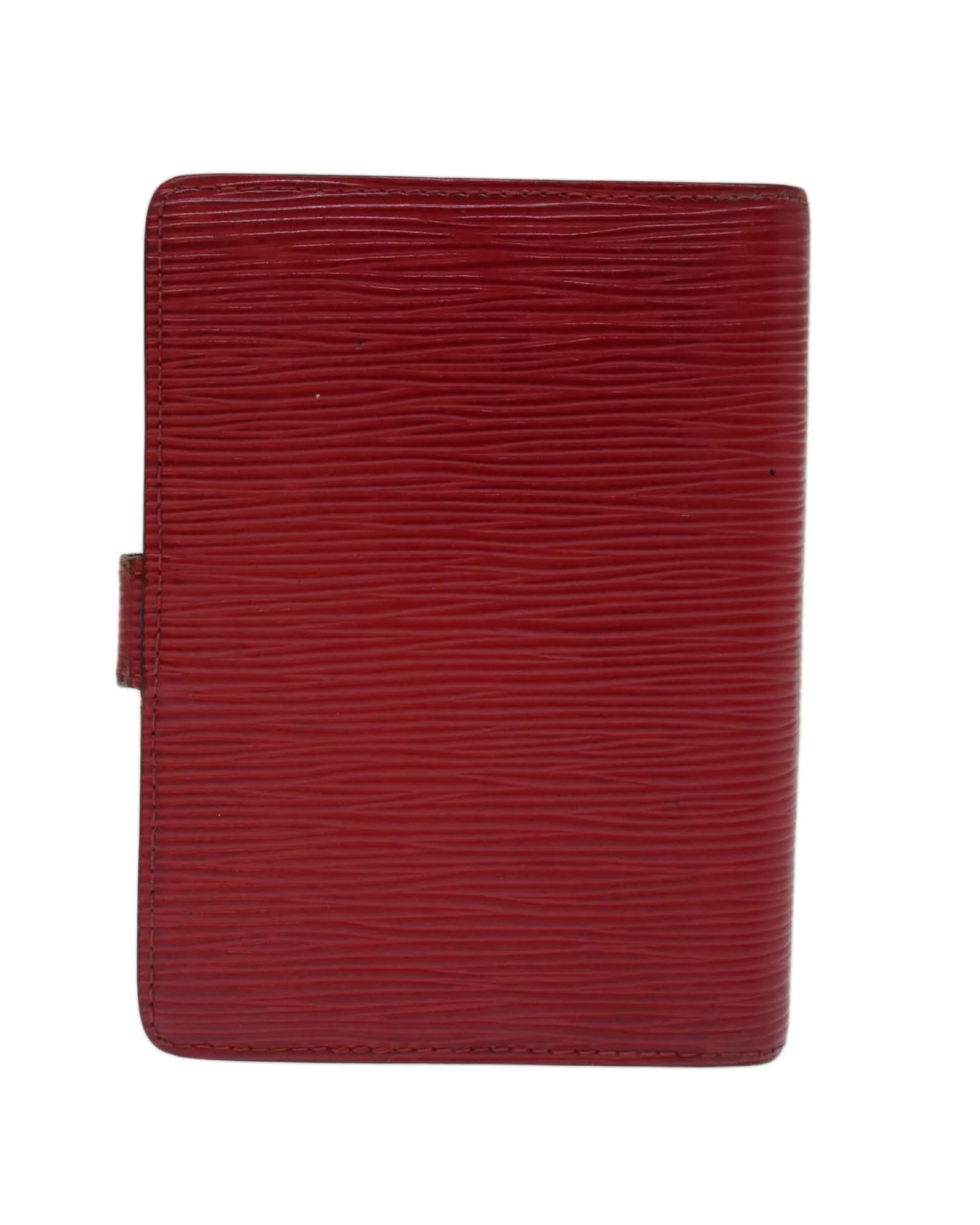 Epi Leather Day Planner Cover with Button Clasp - Red