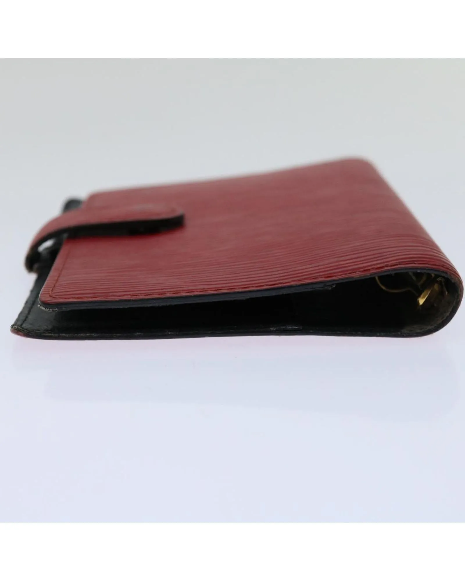Epi Leather Day Planner Cover with Button Clasp - Red