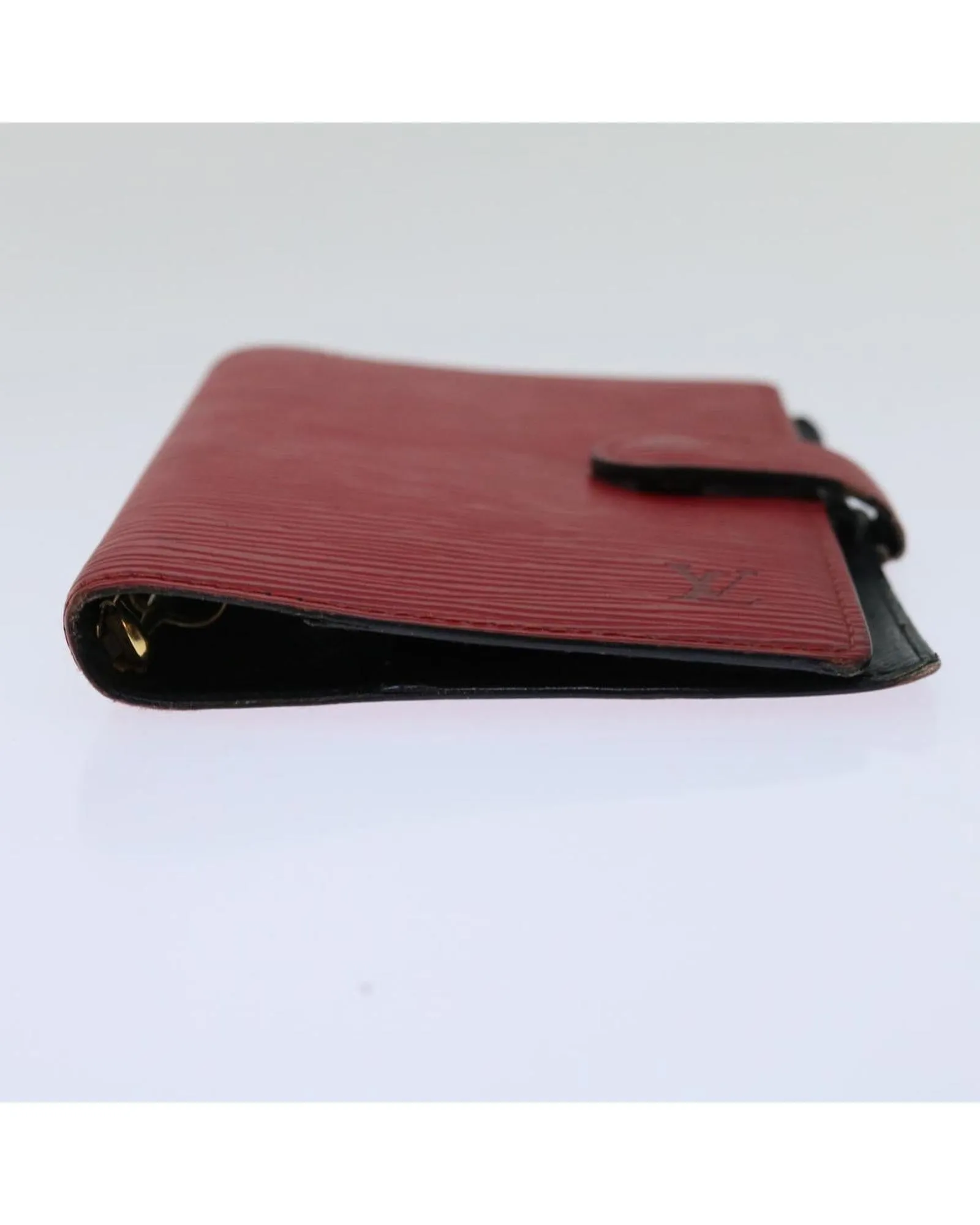 Epi Leather Day Planner Cover with Button Clasp - Red