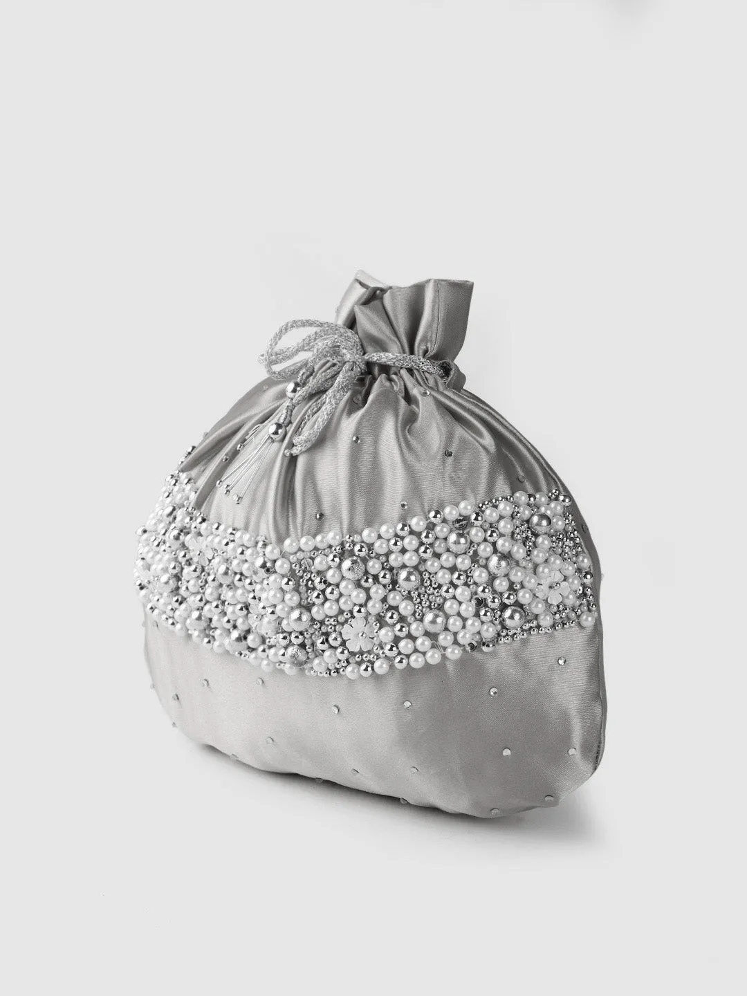 Exquisite Silver Potli Bag: The Perfect Wedding Gift | potli bags for return gifts