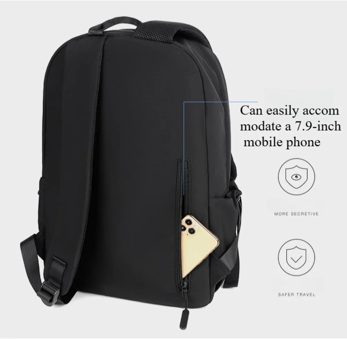 Fashion leisure backpack outdoor travel laptop bag for men and women (grey)