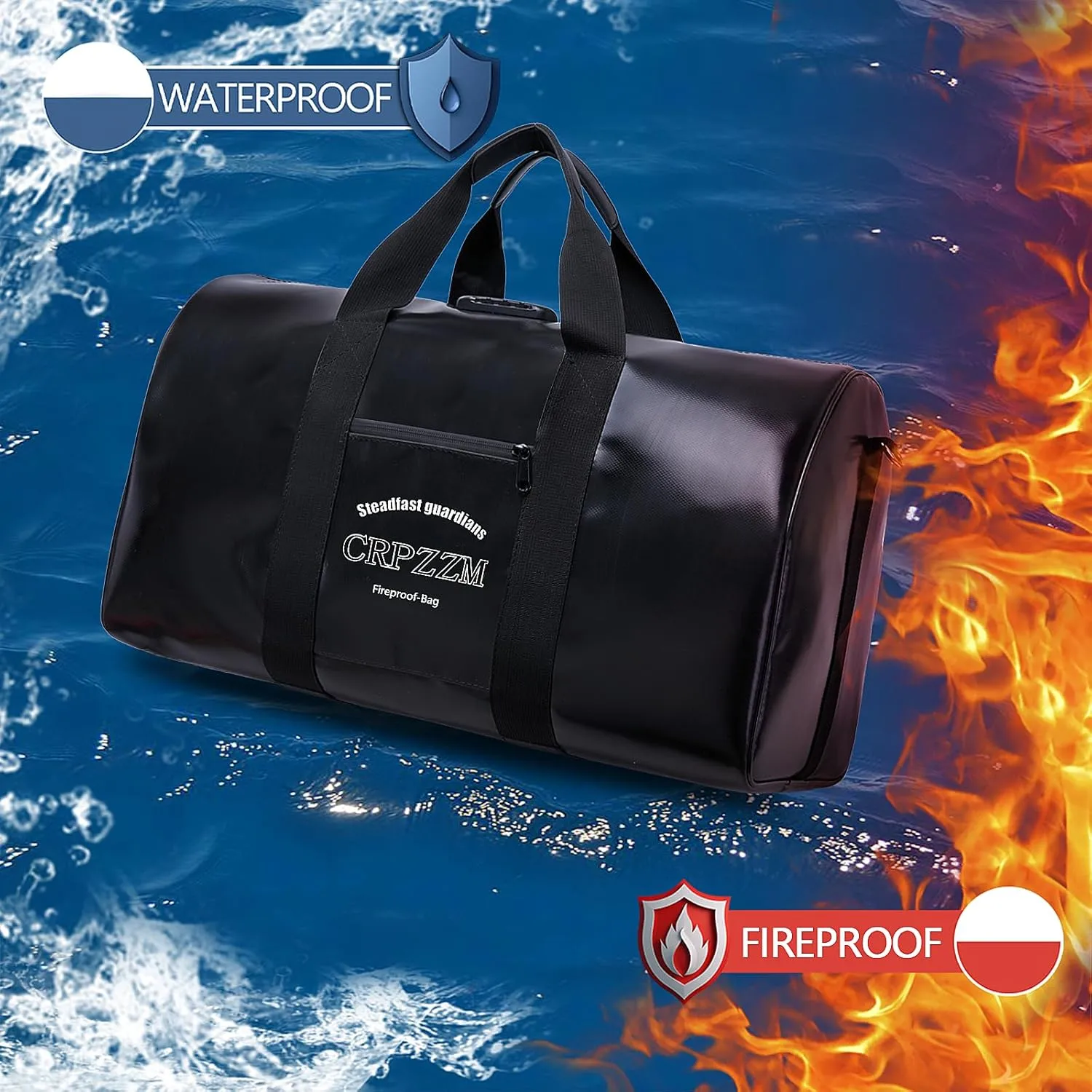 Fireproof Waterproof Duffel Bag,Fire And Waterproof Document StorageSecurity code lock multiple protectionperfect travel companion.