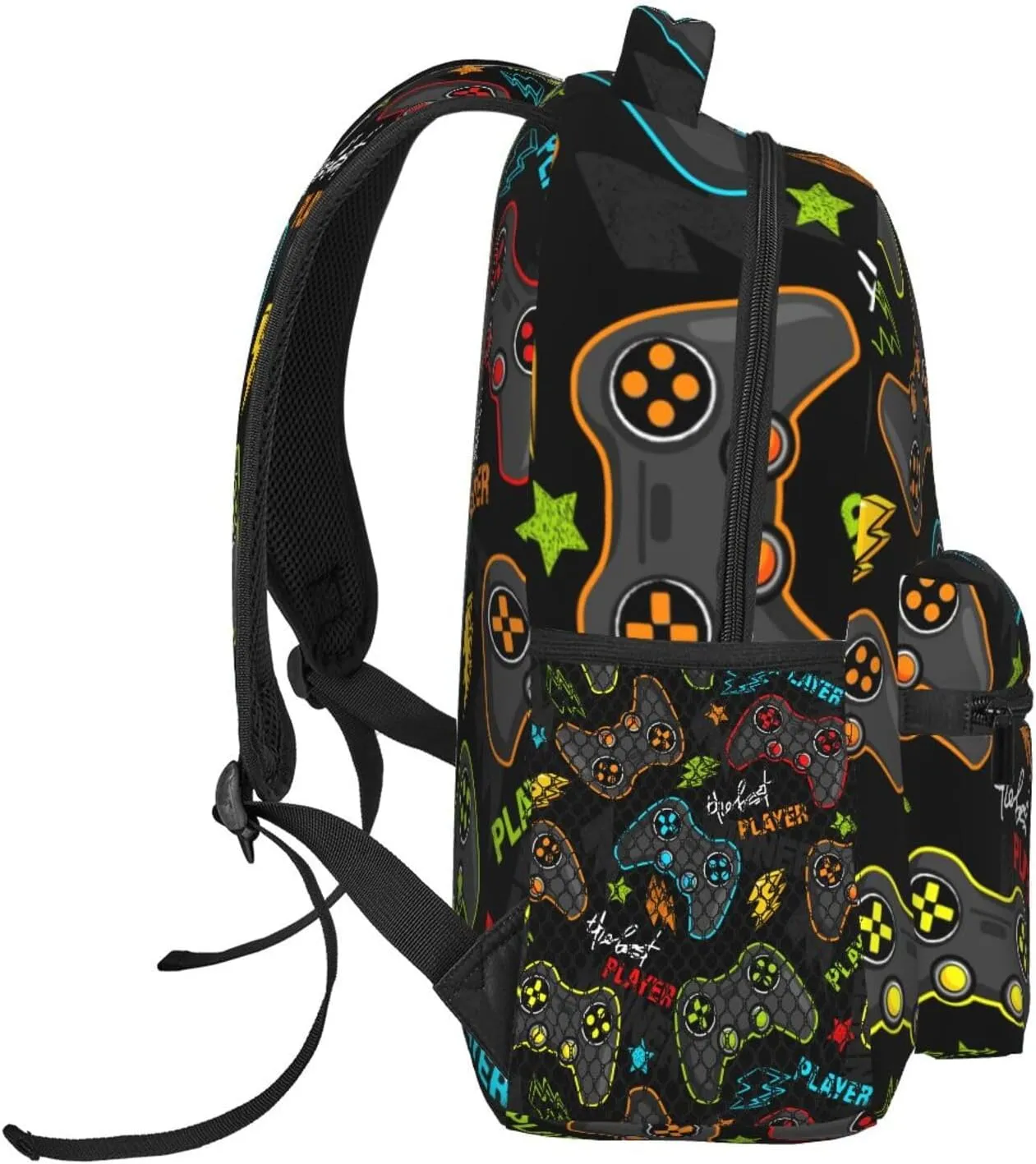 Fun Video Game Joystick Gamer Backpack For School Laptop Bags Bookbag Big Casual Daypack For Student Girls Boys Kids Teens Travel Sports Work