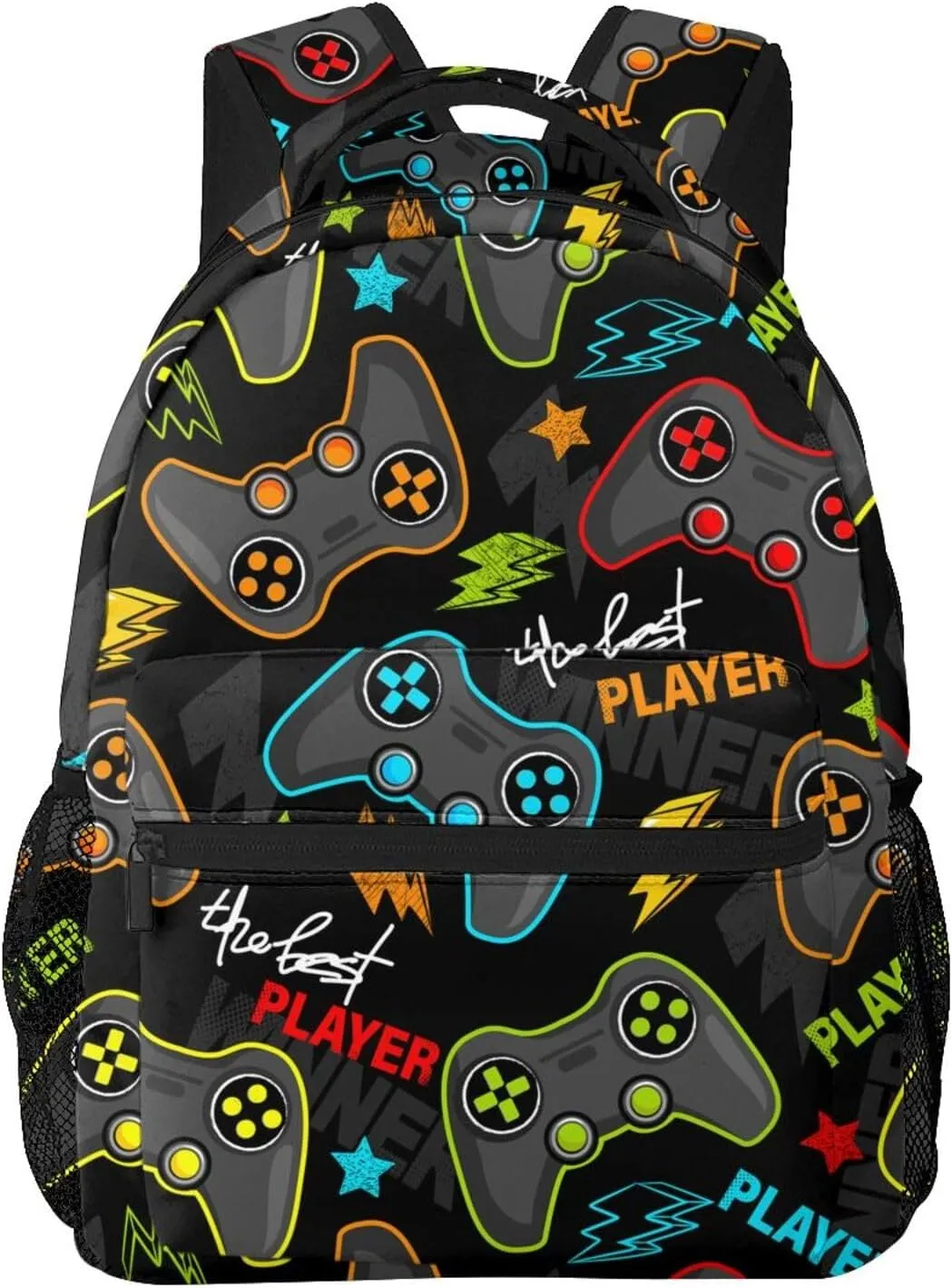 Fun Video Game Joystick Gamer Backpack For School Laptop Bags Bookbag Big Casual Daypack For Student Girls Boys Kids Teens Travel Sports Work