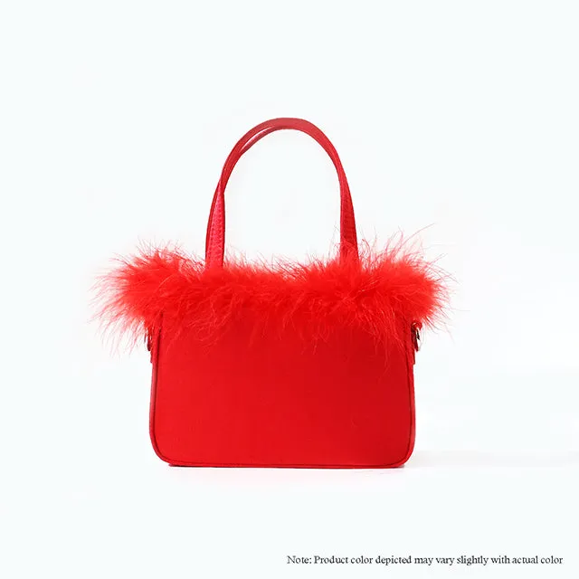H-FAIRY OSTRICH FEATHER BAG W/ SHOULDER STRAP
