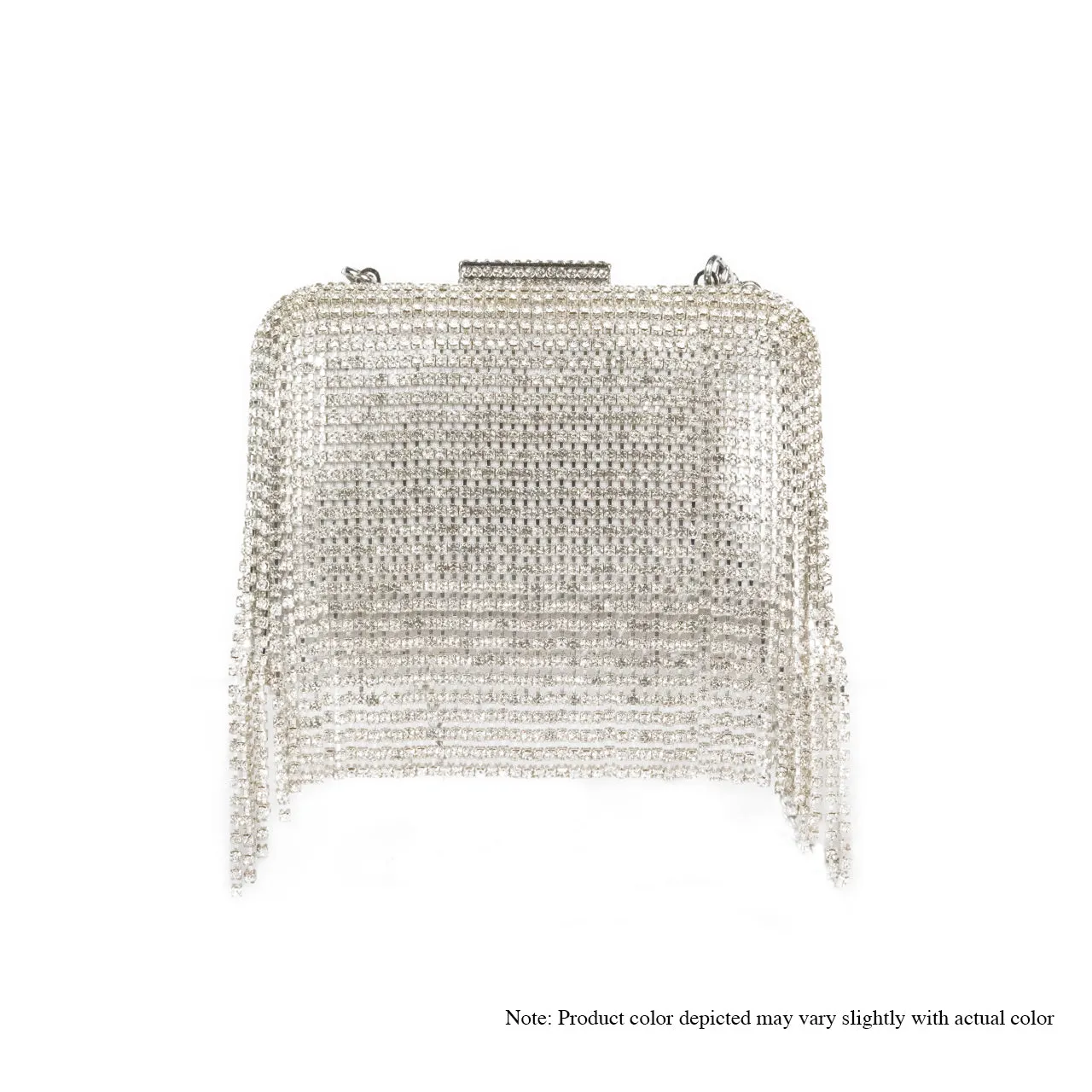 H-LUNCHBOX RHINESTONE CASE - SILVER