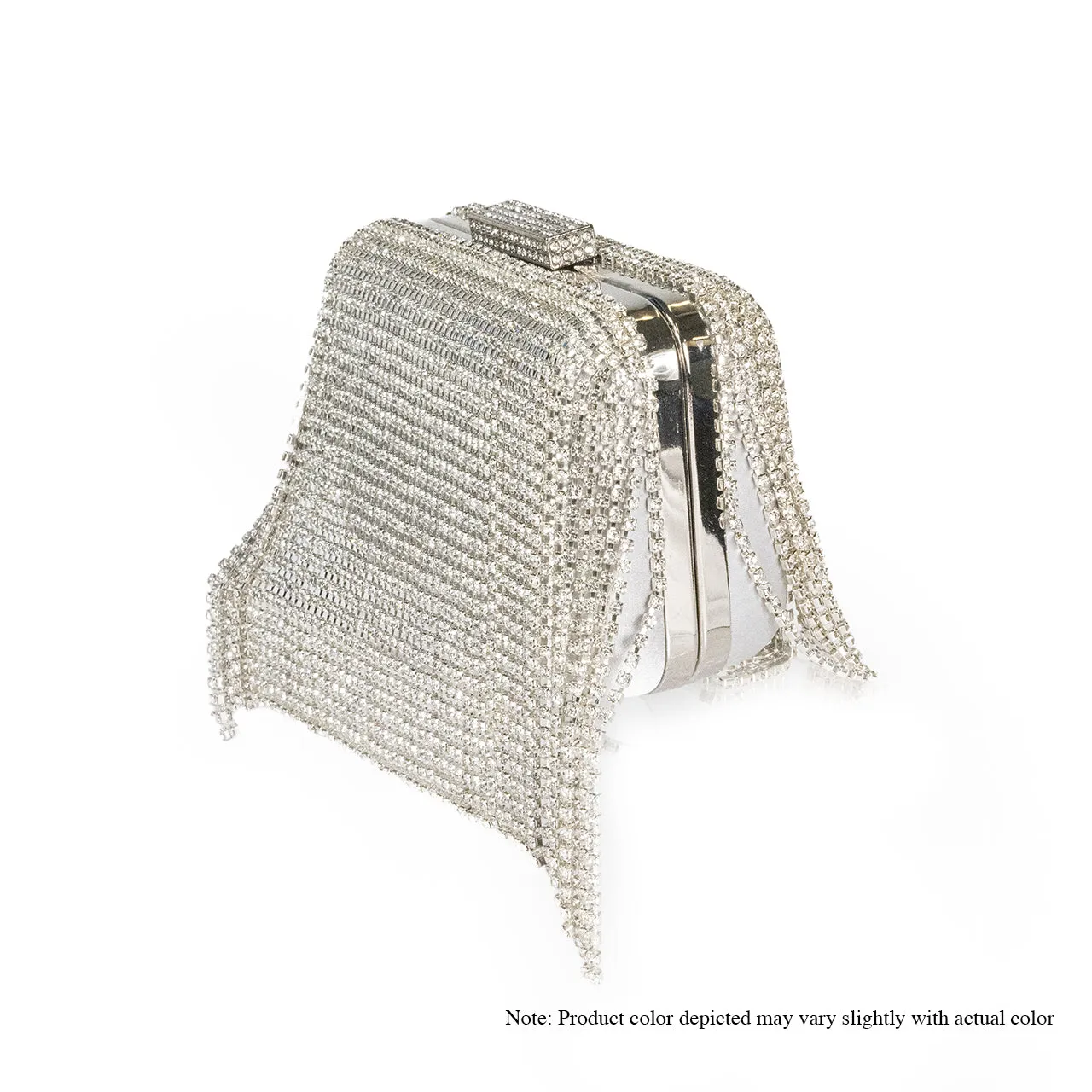 H-LUNCHBOX RHINESTONE CASE - SILVER