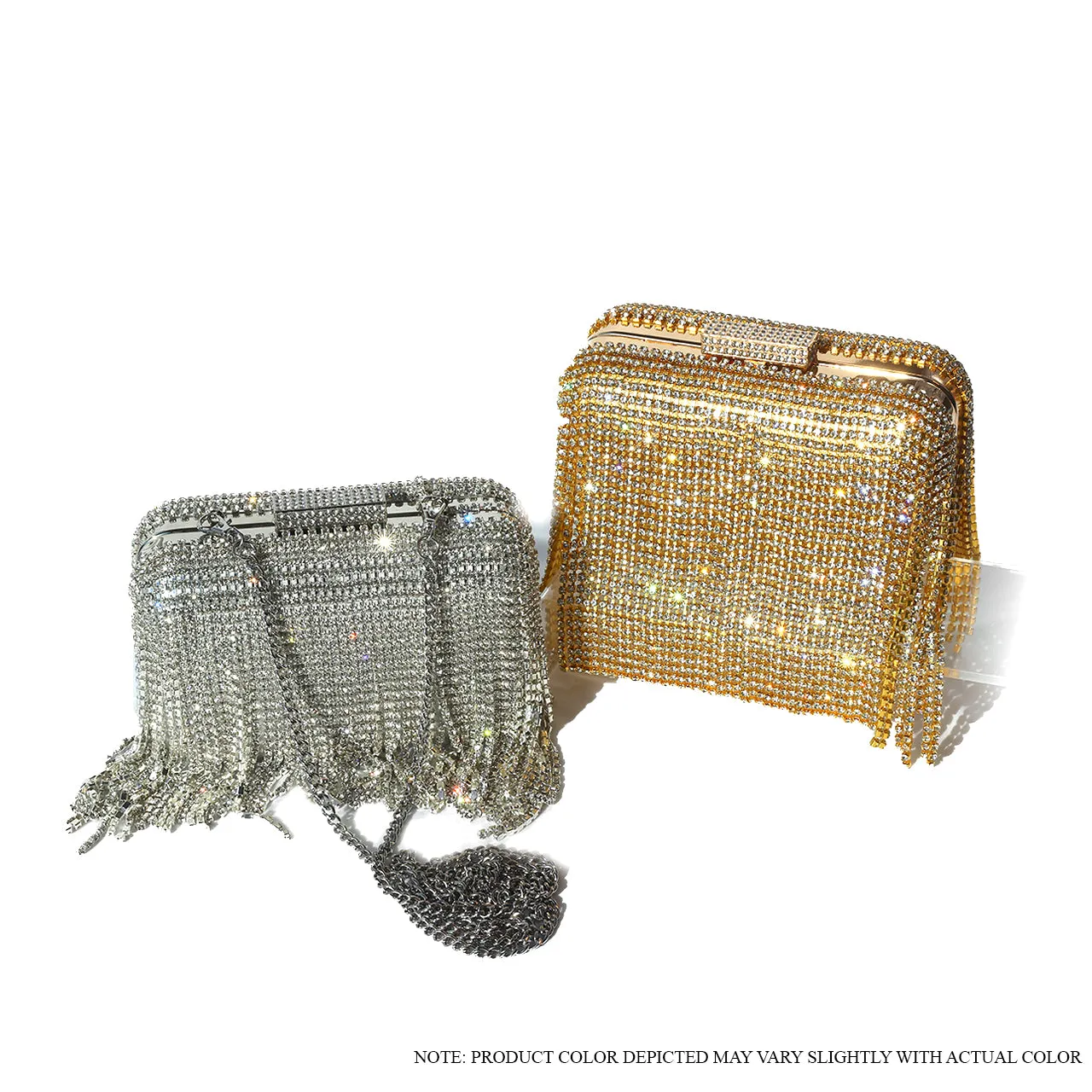 H-LUNCHBOX RHINESTONE CASE - SILVER