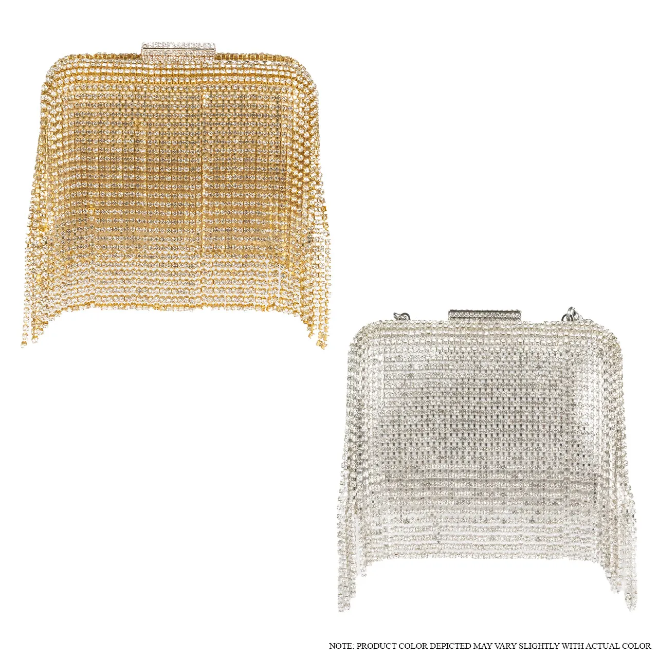 H-LUNCHBOX RHINESTONE CASE - SILVER