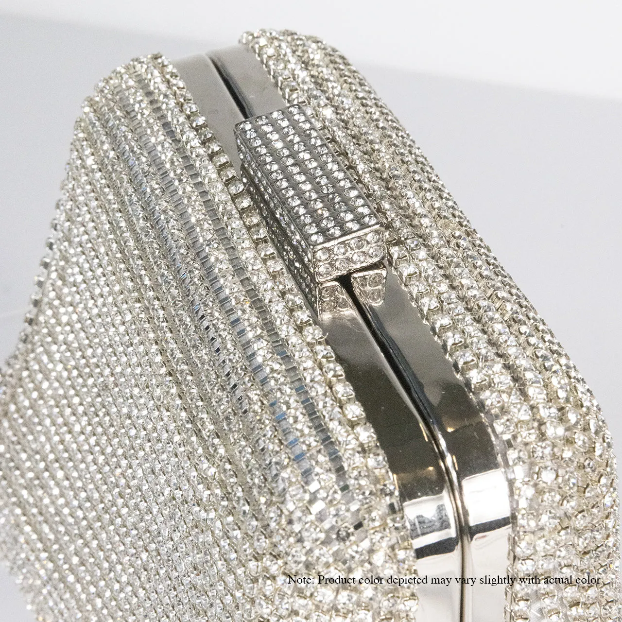 H-LUNCHBOX RHINESTONE CASE - SILVER