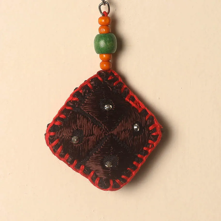 Handcrafted Phulkari Embroidered Keychain 04