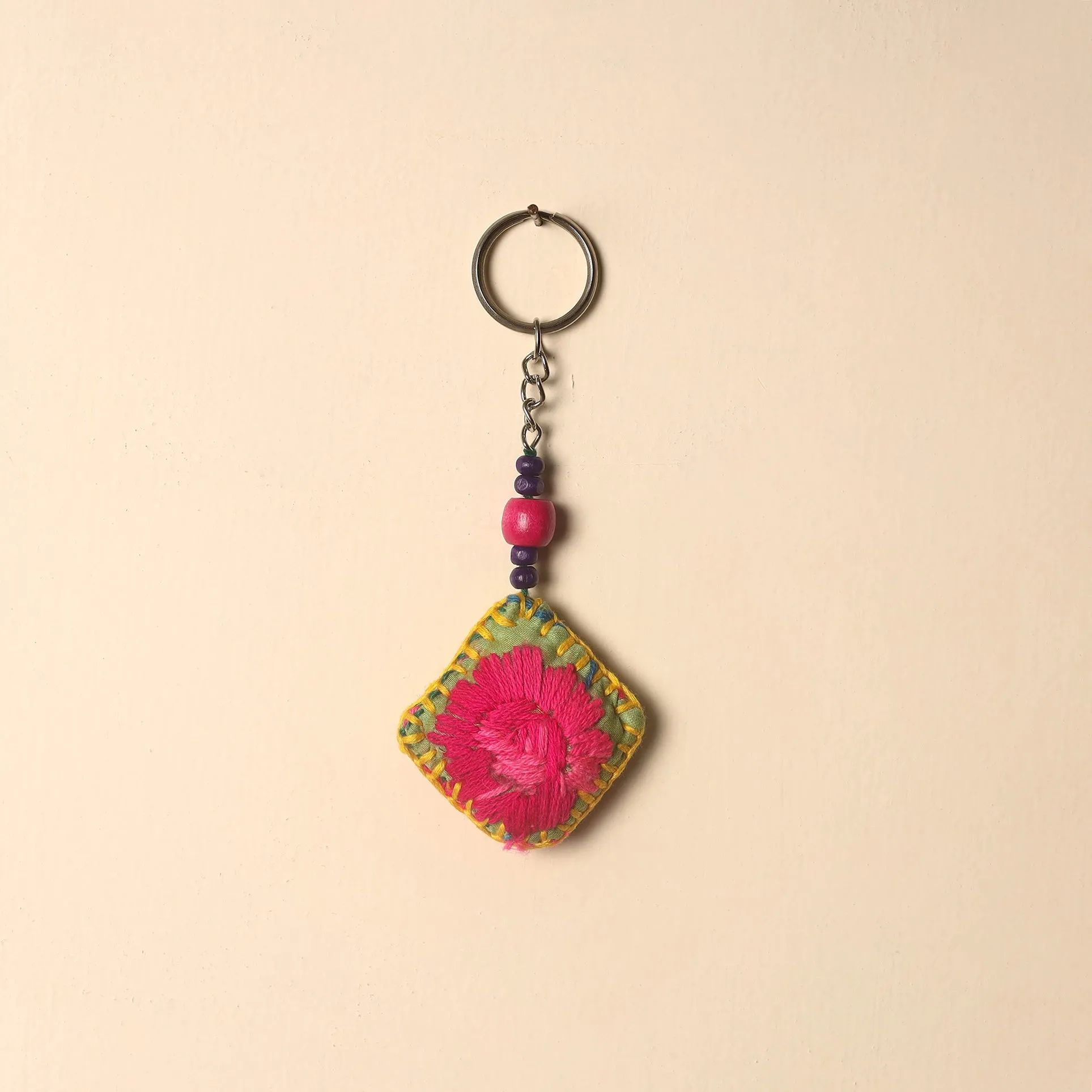 Handcrafted Phulkari Embroidered Keychain 13