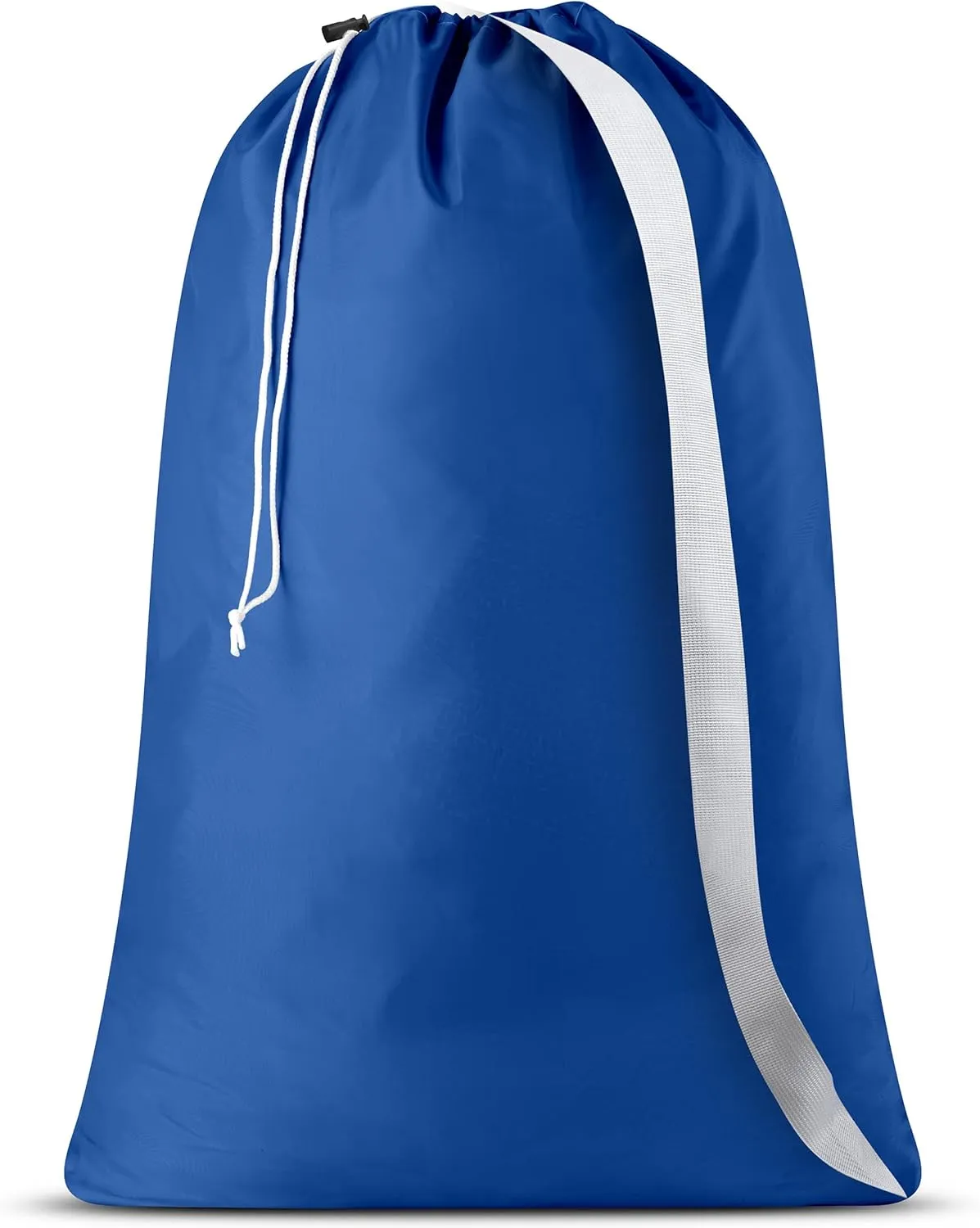 Handy Laundry Shoulder Strap Bag - Drawstring Locking Closure, Durable Nylon Material, Large Capacity, Heavy Duty Stitching, Perfect for Laundromat or College Dorm (Blue | 30" x 40")