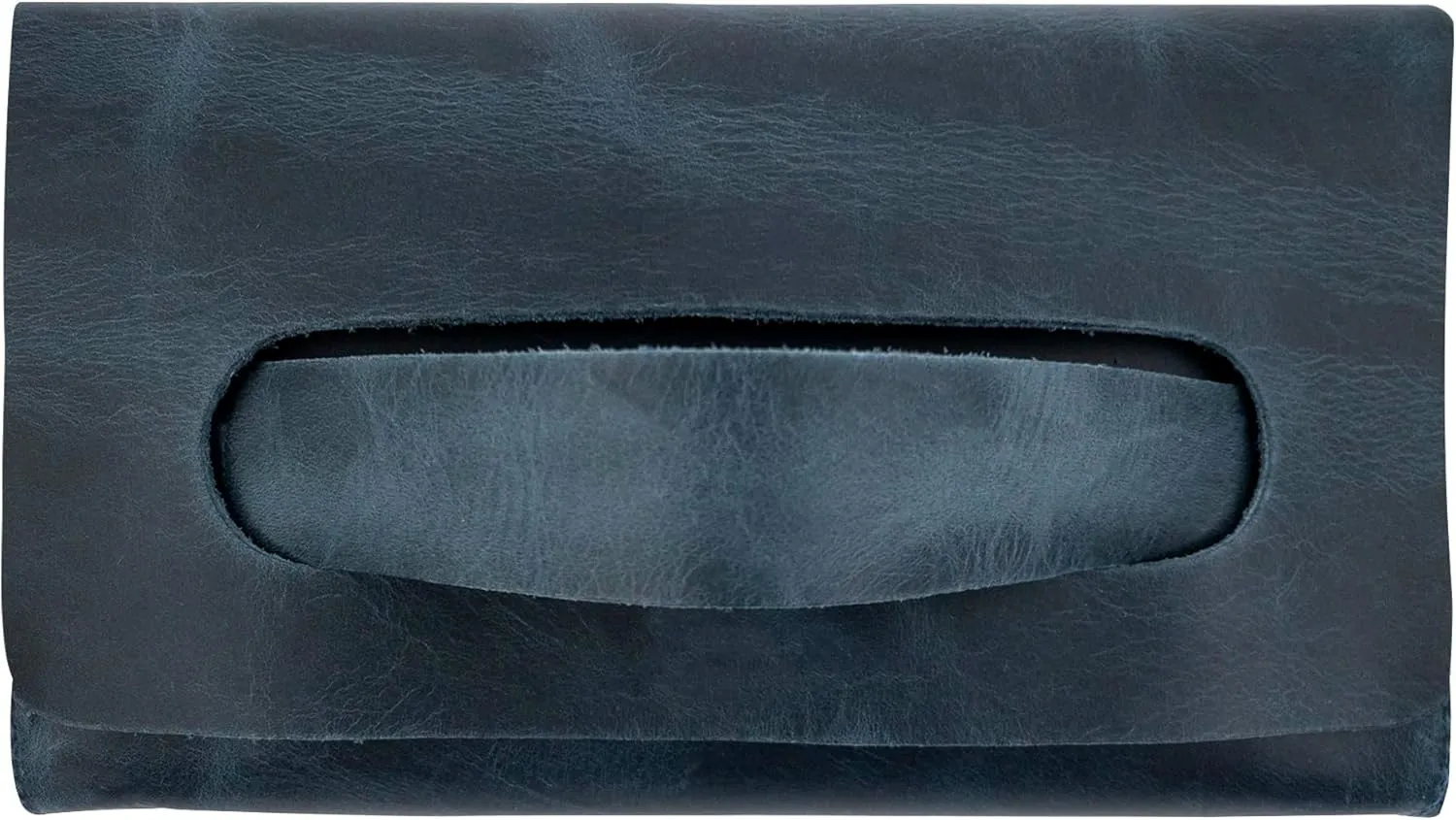 Hide & Drink, Rectangular Clutch Bag With Handle, Wallet for Cards, Money, Stylish Handbag, Full Grain Leather, Handmade, Slate Blue