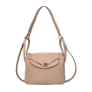 Iqaluit Women's Faux Leather Large Shoulder Strap Bag Taupe