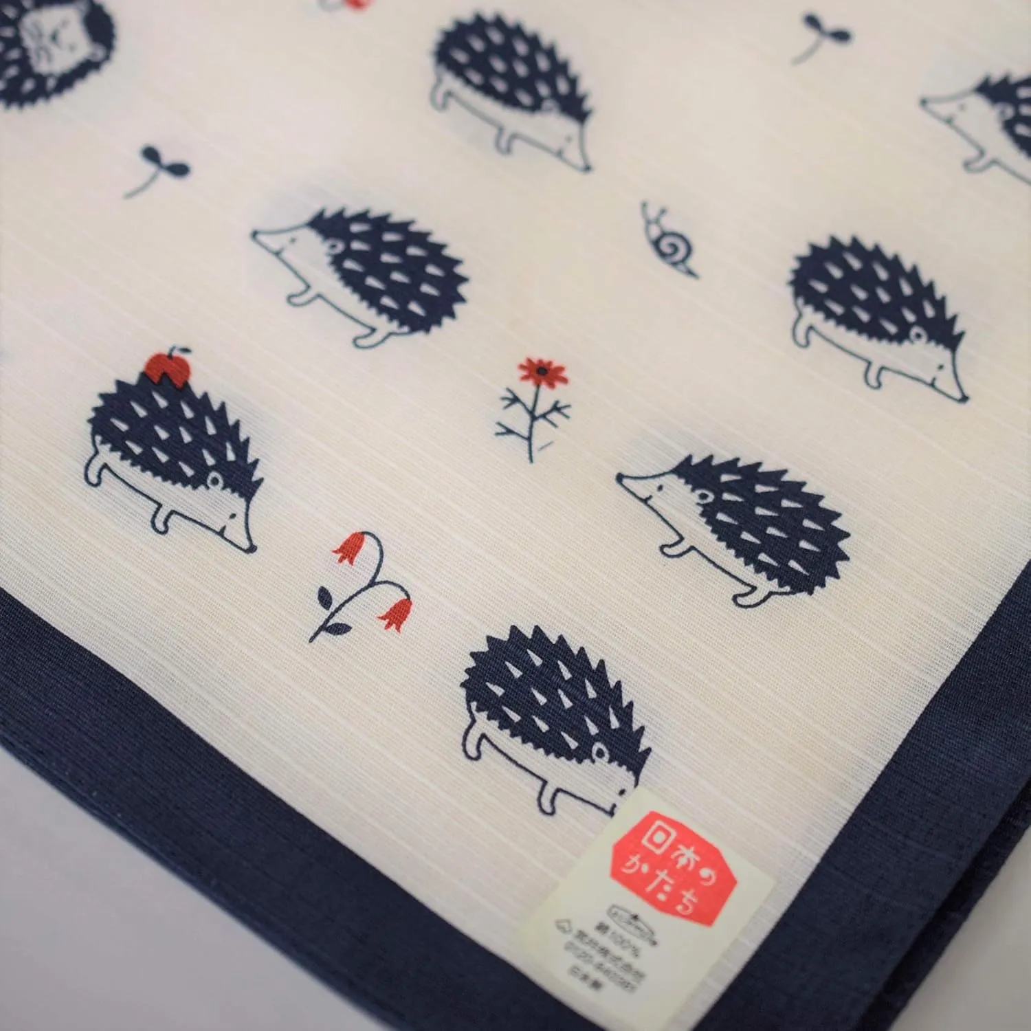  Japanese Furoshiki Cute Handkerchief & Bento wrapping Cotton Fabric Wrapping Cloth Handmade In Kyoto Gifts Souvenir (blue hedgehog, 50x50cm)