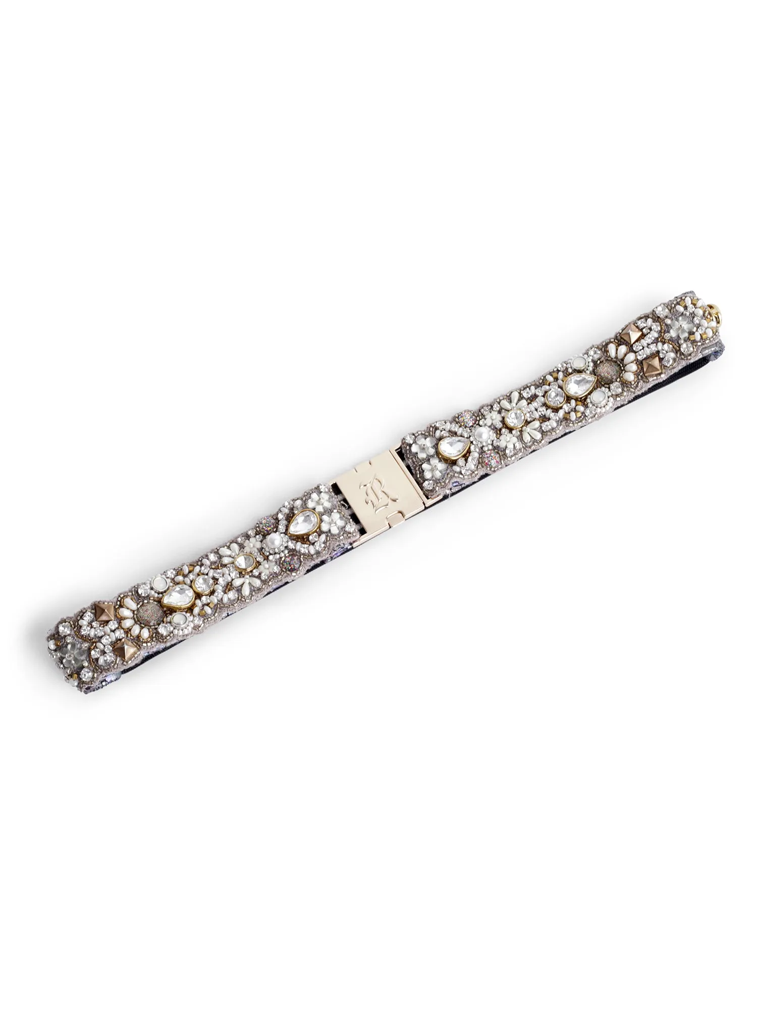 Jeweled monogram belt