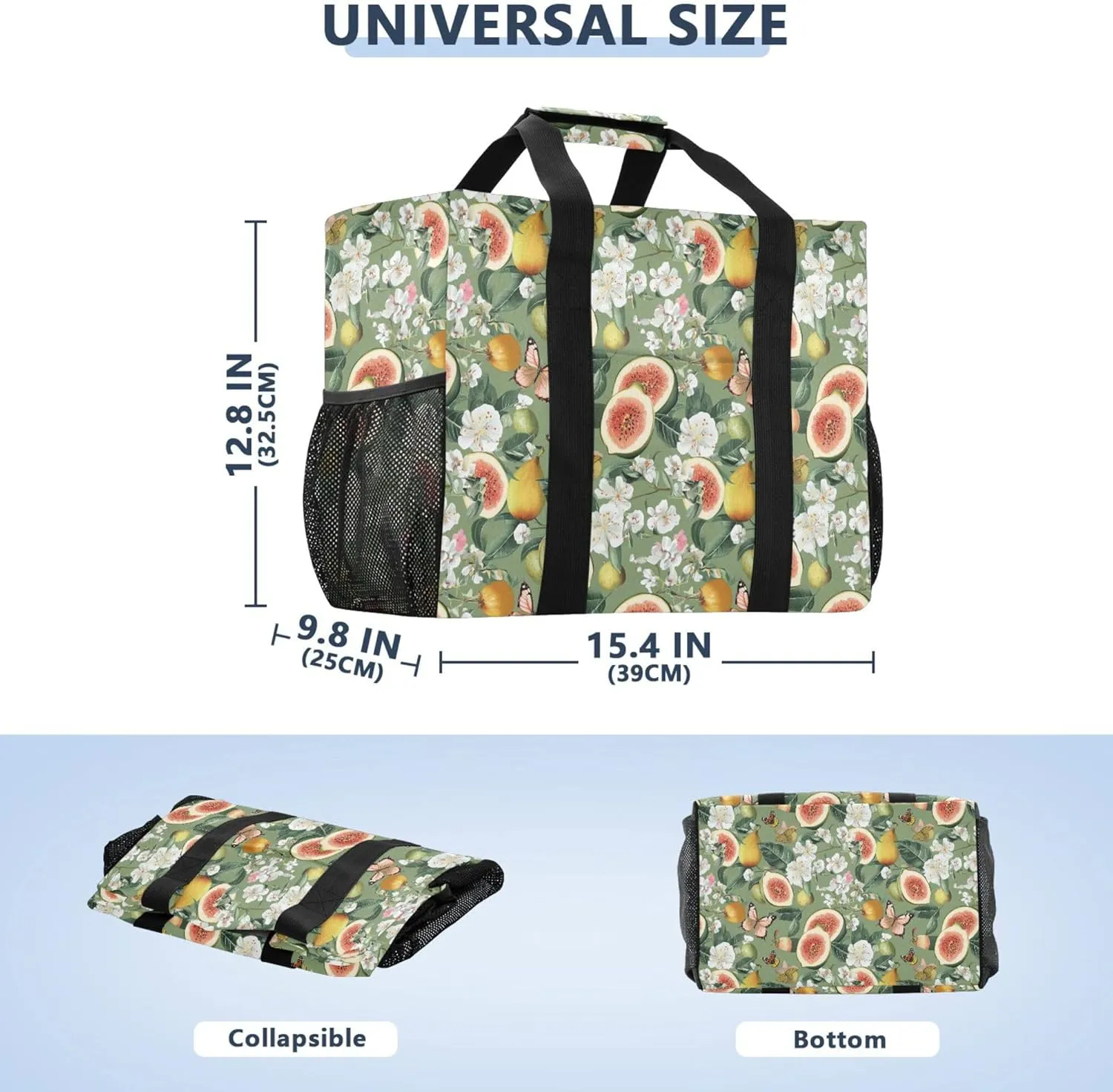 KLL Utility Tote Bags For Women with Handles Collapsable With Pockets Shopping Bags Reusable