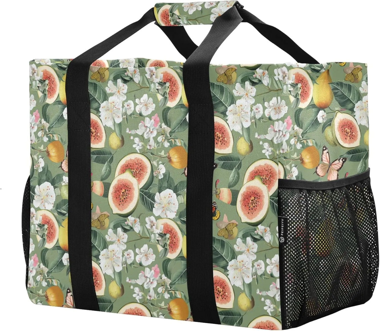 KLL Utility Tote Bags For Women with Handles Collapsable With Pockets Shopping Bags Reusable