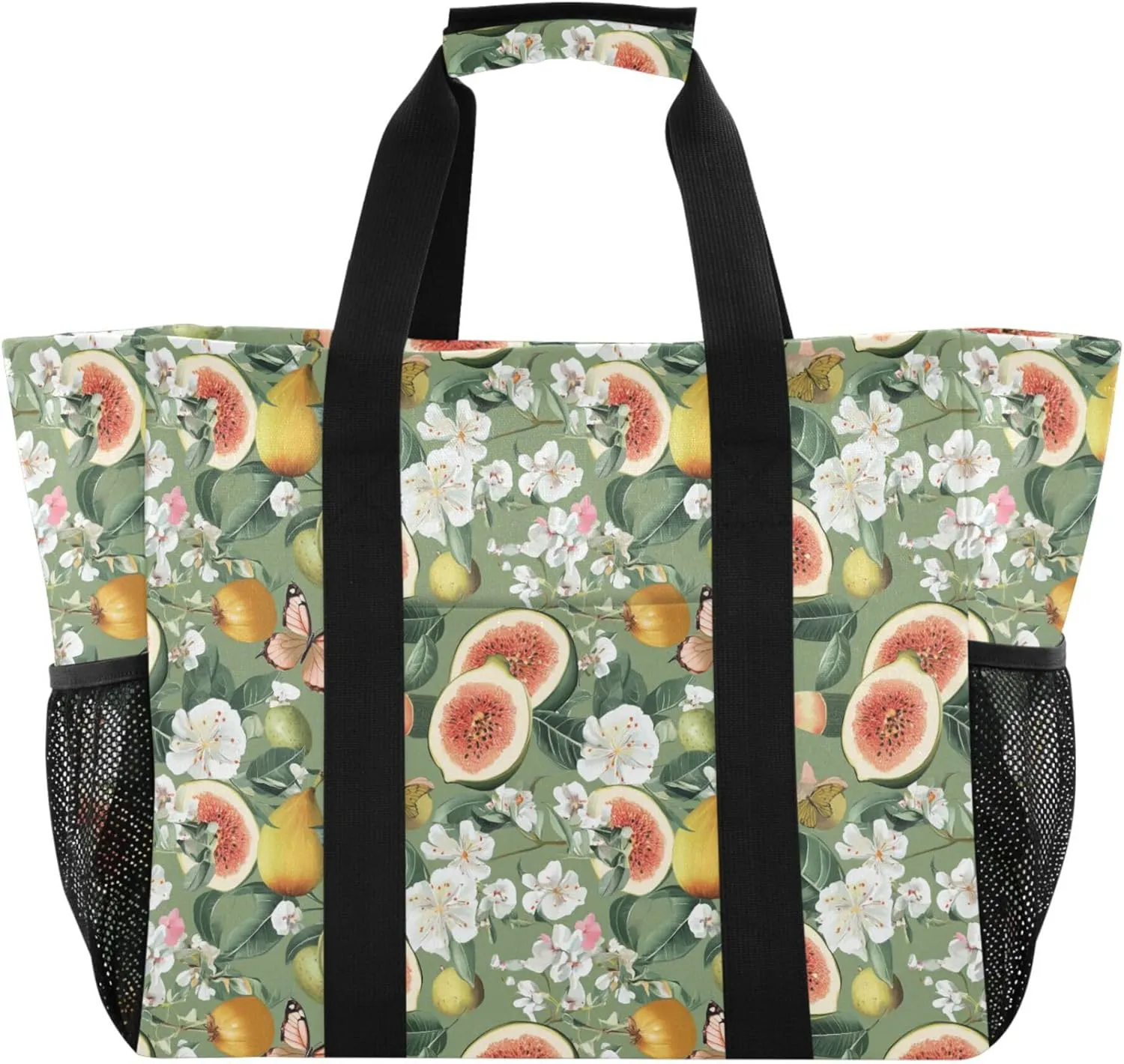 KLL Utility Tote Bags For Women with Handles Collapsable With Pockets Shopping Bags Reusable