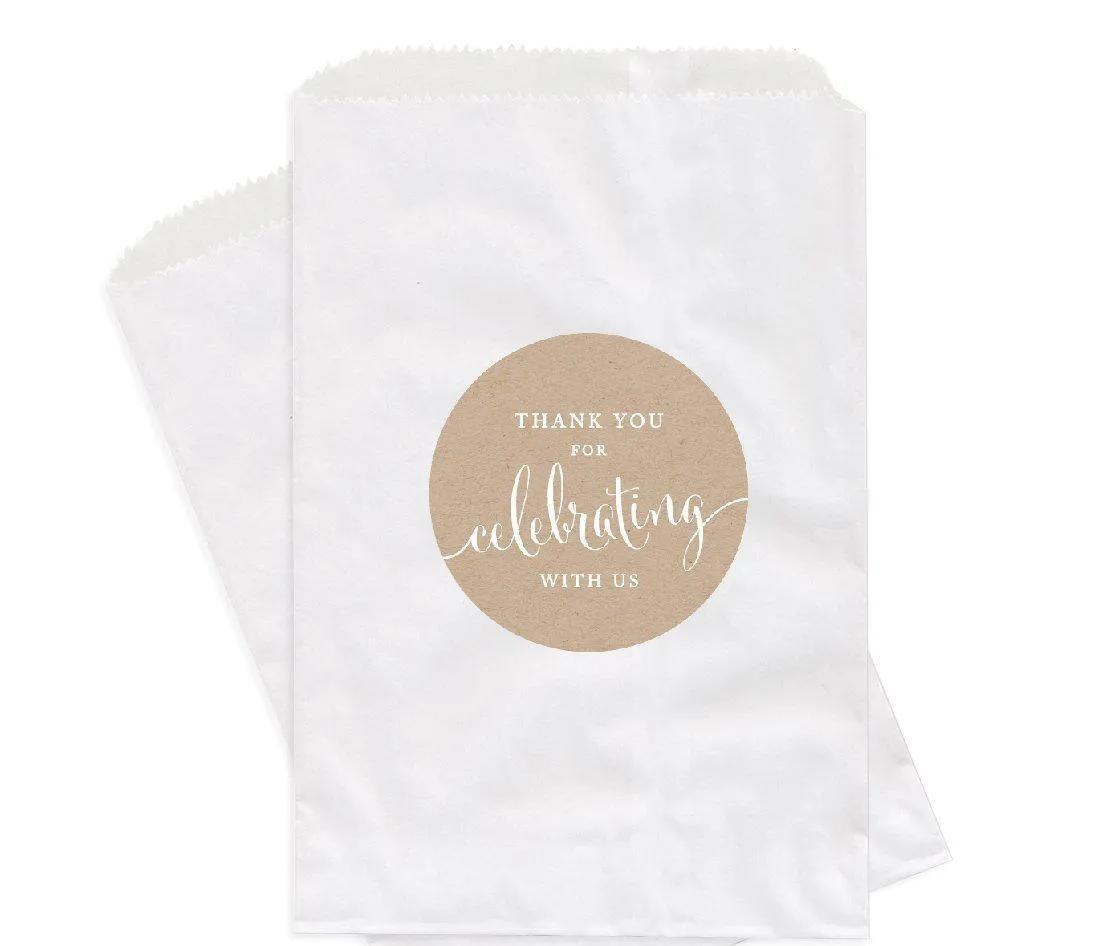 Kraft Brown Thank You for Celebrating With Us Favor Bags