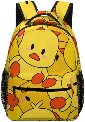 Kuizee Travel Laptop Backpack Business Daypack Work Bookbag Cartoon Cute Yellow Duck Simple Durable iPad Tablet School College Book Bags Casual Bags for Men and Women