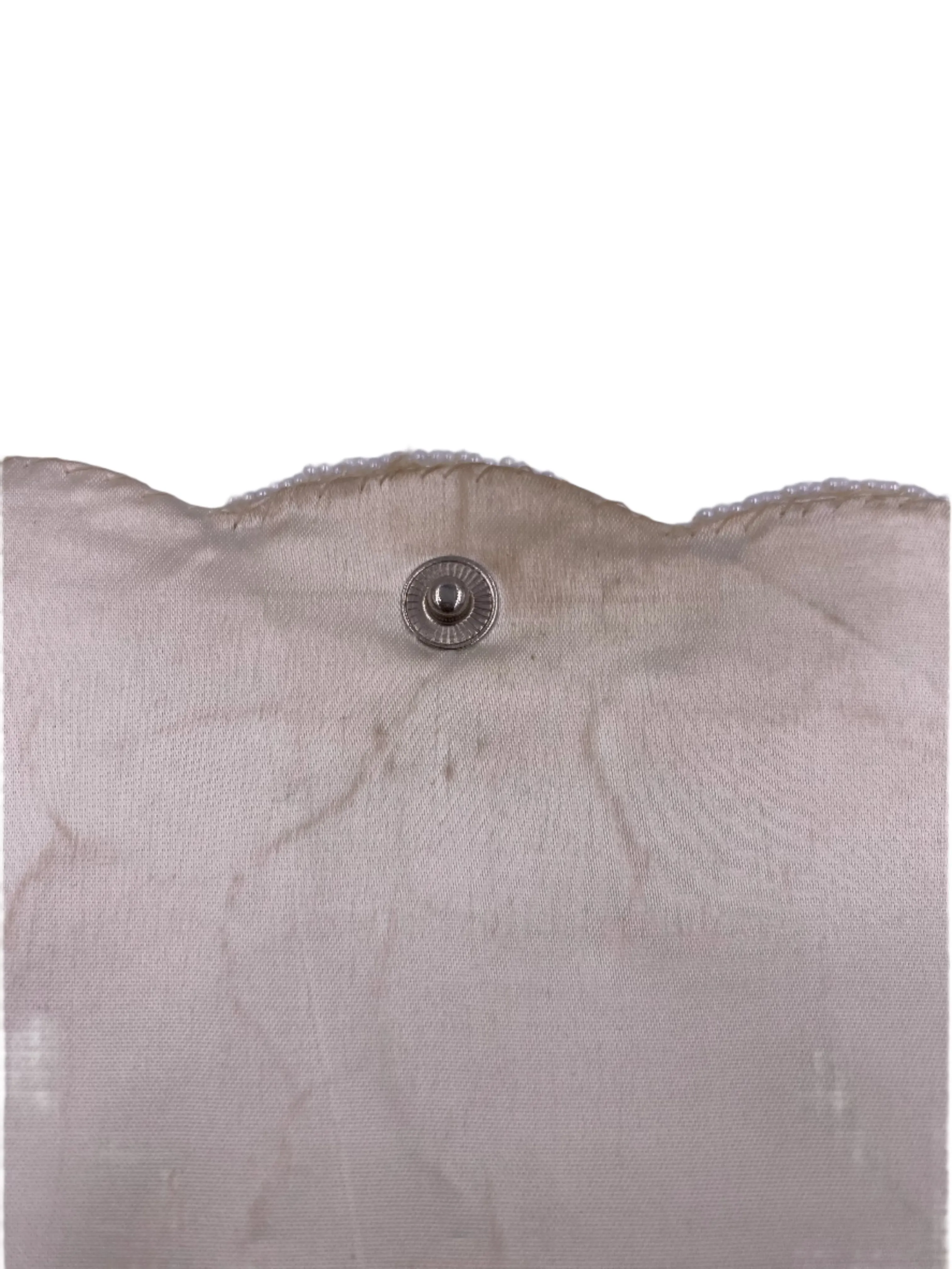 La Regale Vintage Handmade White Beaded & Sequin Clutch