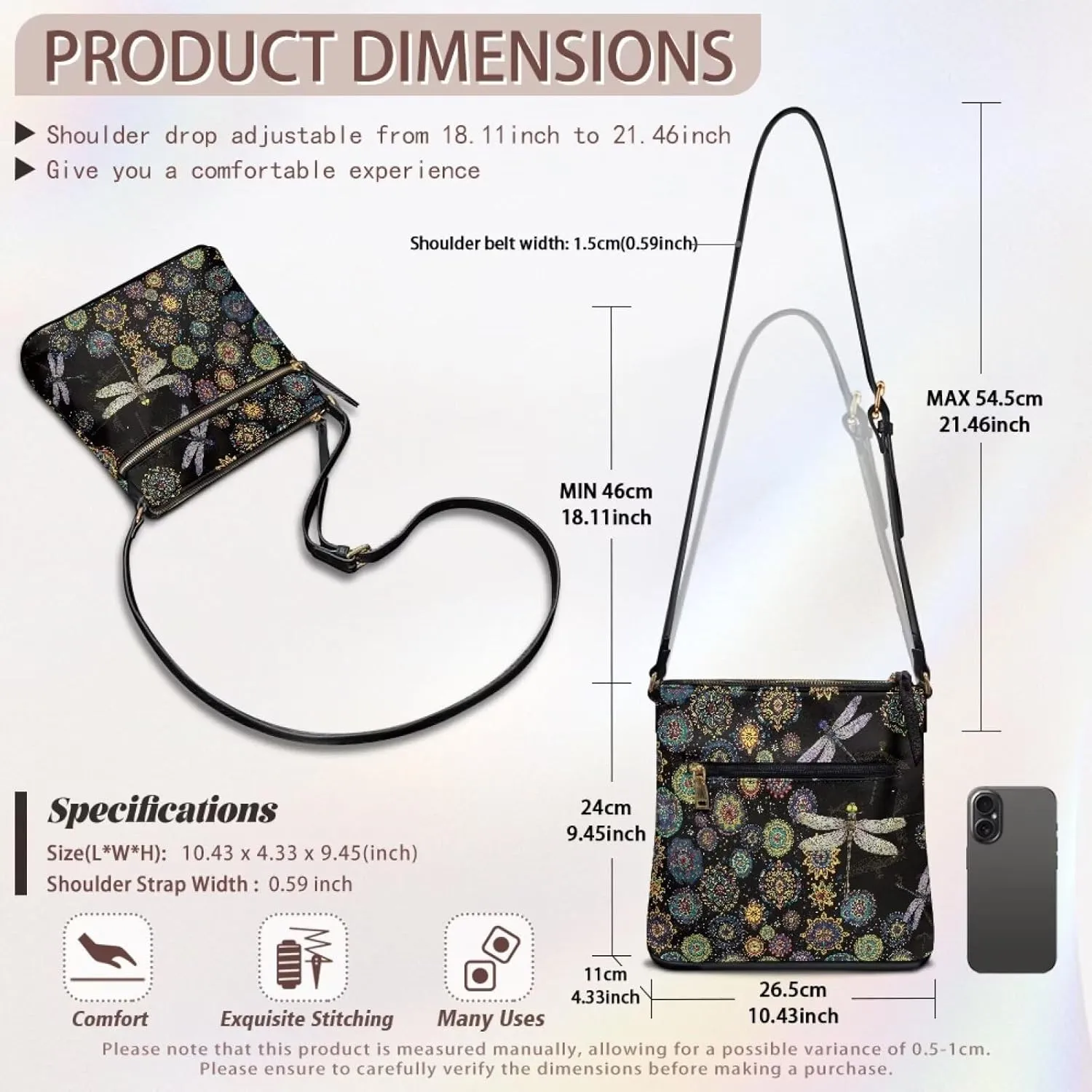 Leather Shoulder Bag for Women Large Crossbody Handbag Sling Hobo Bag with Adjustable Strap for Business Dating
